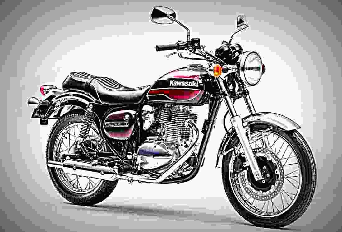 Kawasaki Estrella 2017 3 motorbike A4 Photo Print