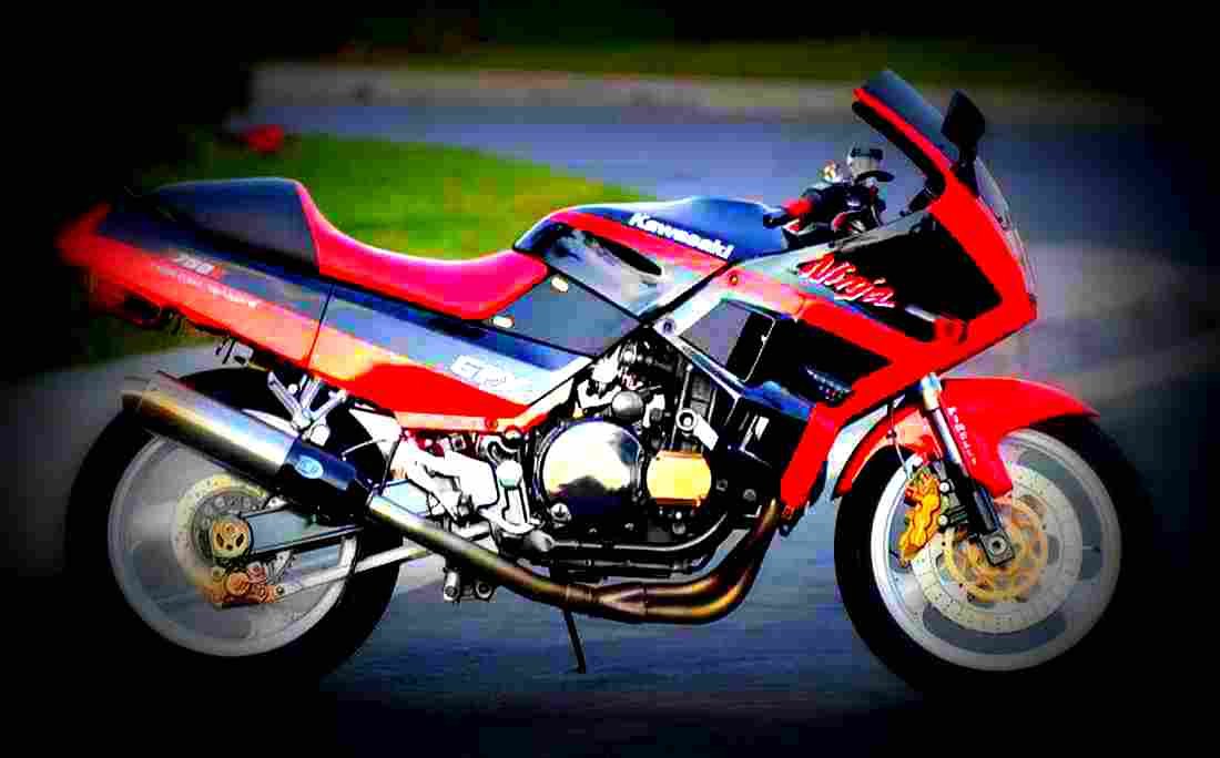 Kawasaki GPX 750 R 1990 6 motorbike A4 Photo Print