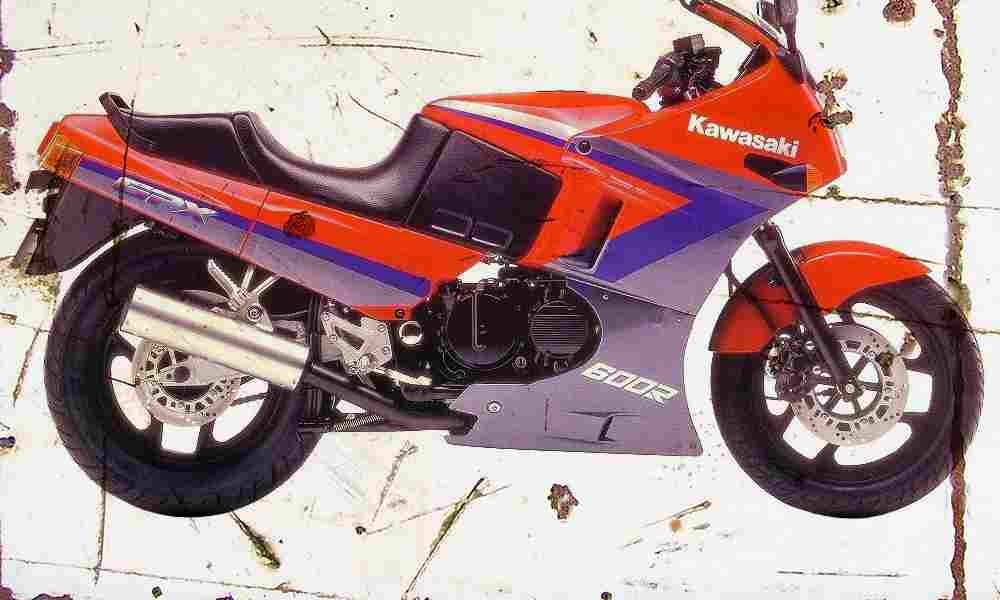 Kawasaki GPX600R 1994 Aged Vintage A4 Photo Print