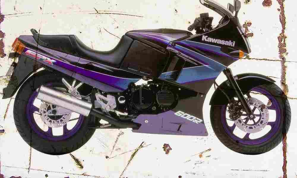 Kawasaki GPX600R 1995 Aged Vintage A4 Photo Print