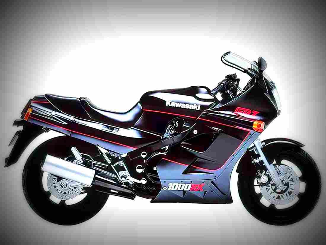 Kawasaki GPZ 1100 1986 3 motorbike A4 Photo Print