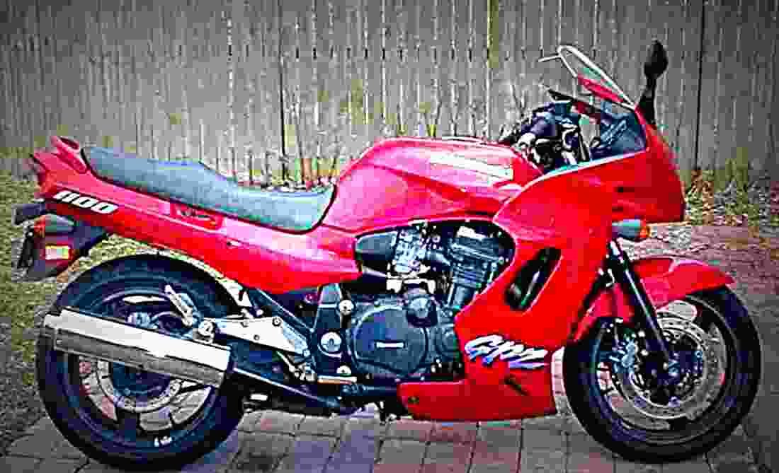 Kawasaki GPZ 1100 1995 6 motorbike A4 Photo Print