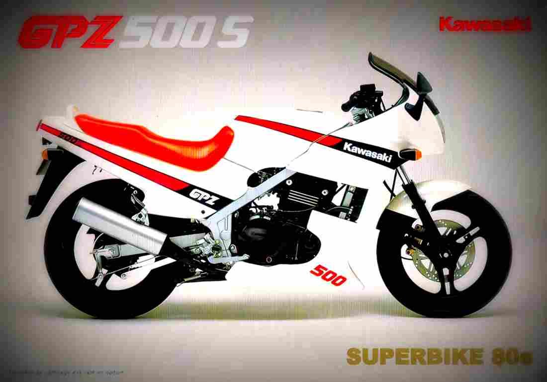 Kawasaki GPZ 500 S 1987 1 motorbike A4 Photo Print