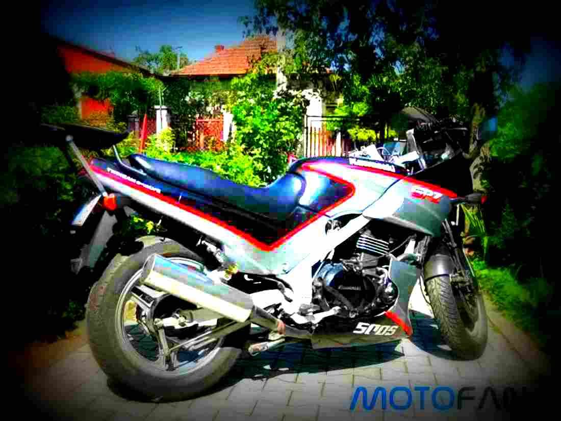 Kawasaki GPZ 500 S 1992 3 motorbike A4 Photo Print