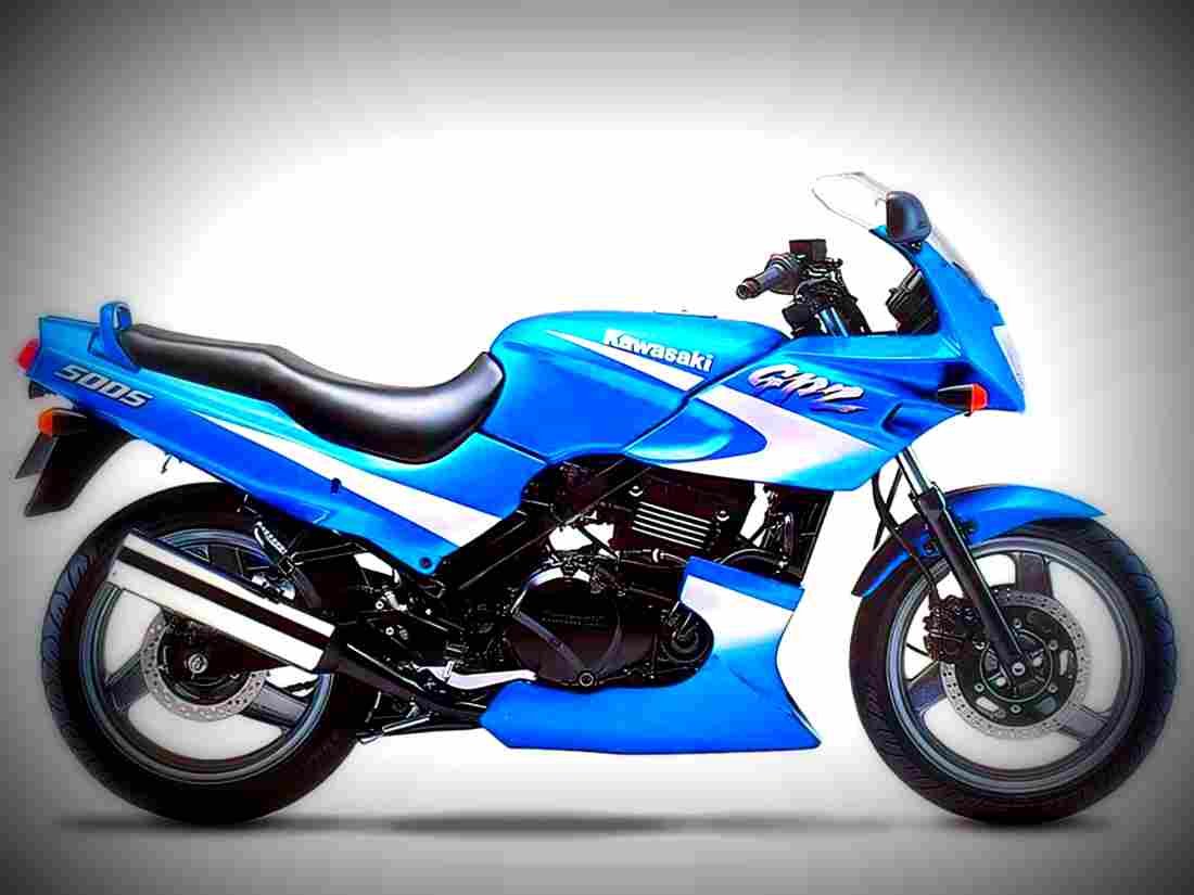 Kawasaki GPZ 500 S 1996 3 motorbike A4 Photo Print