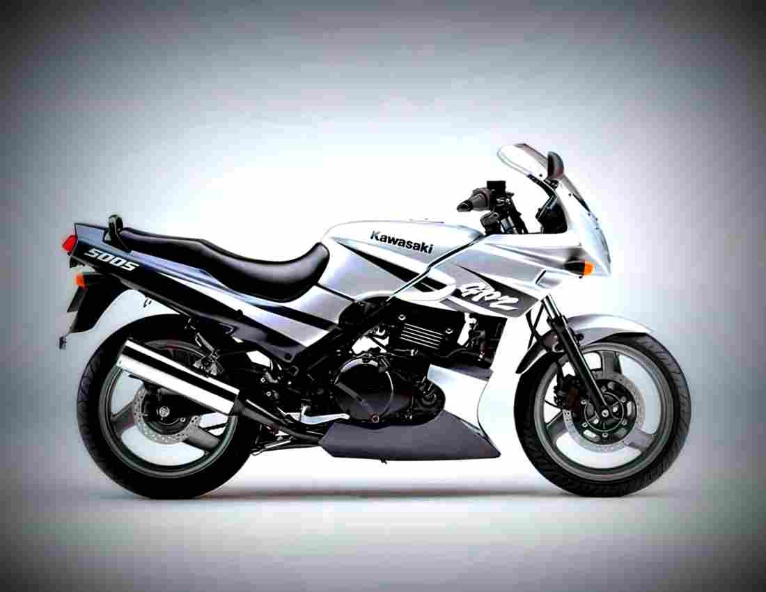 Kawasaki GPZ 500 S (reduced effect) 1990 3 motorbike A4 Photo Print