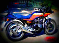 Kawasaki GPZ 500 S (reduced effect) 1992 3 motorbike A4 Photo Print