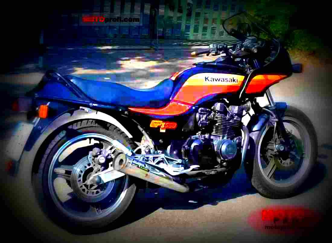 Kawasaki GPZ 500 S (reduced effect) 1992 3 motorbike A4 Photo Print