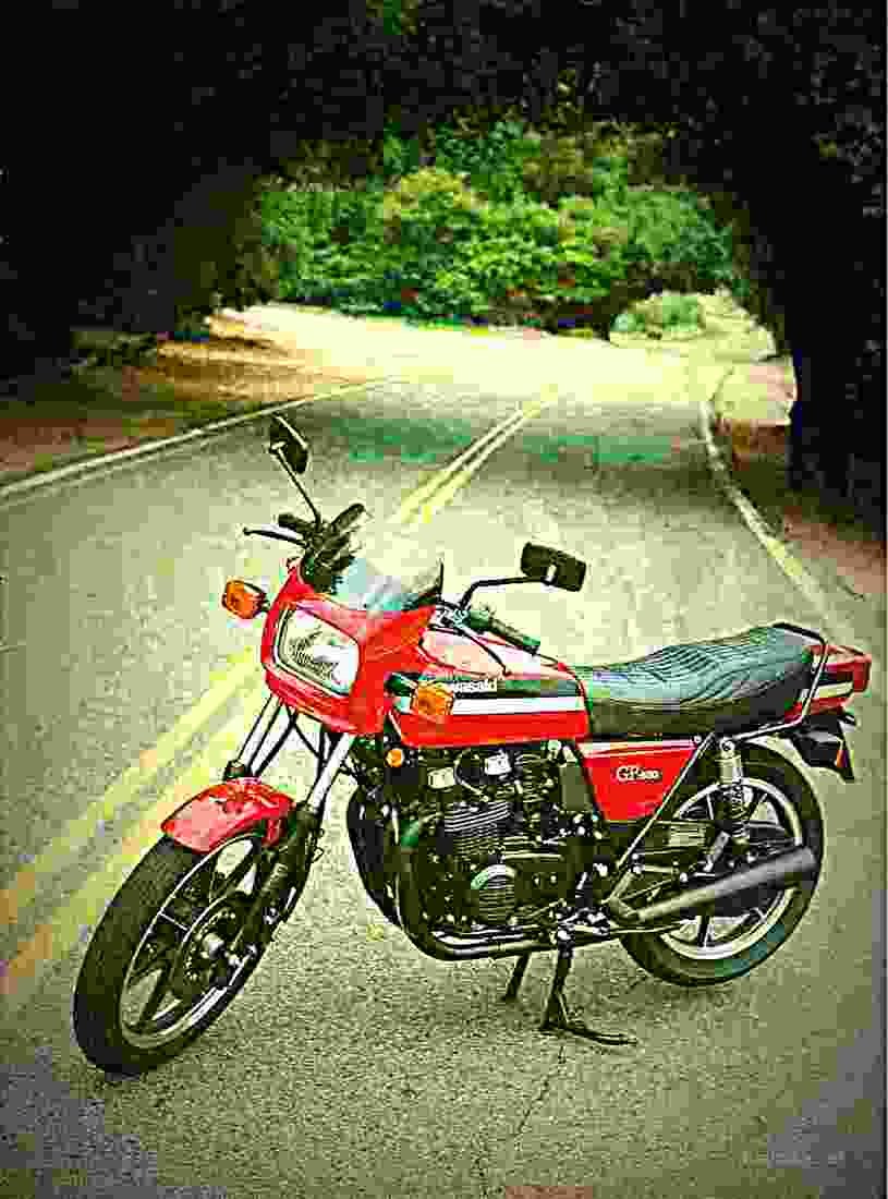Kawasaki GPZ 550 1981 3 motorbike A4 Photo Print