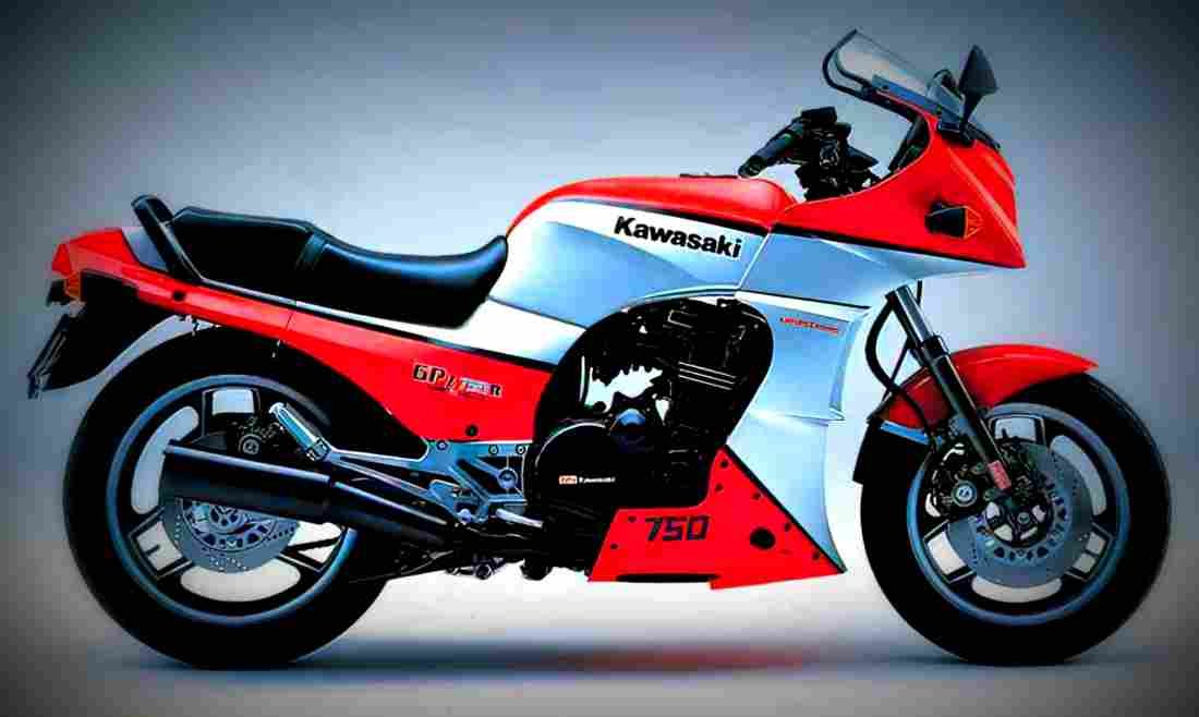 Kawasaki GPZ 750 1987 3 motorbike A4 Photo Print