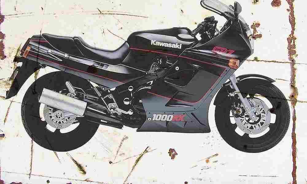 Kawasaki GPZ1000RX 1986 Aged Vintage A4 Photo Print