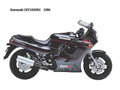 Kawasaki GPZ1000RX 1986 motorbike A4 Photo Print