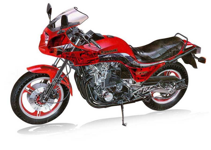 Kawasaki GPZ1100 cutaway A4 Photo Print