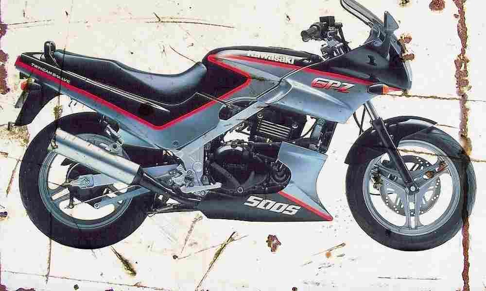 Kawasaki GPZ500S 1991 Aged Vintage A4 Photo Print