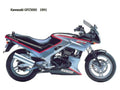 Kawasaki GPZ500S 1991 motorbike A4 Photo Print