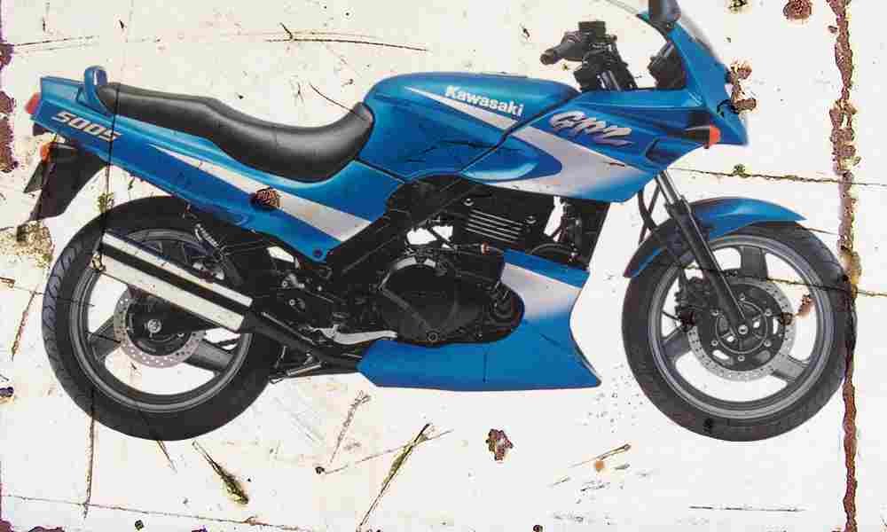 Kawasaki GPZ500S 1996 Aged Vintage A4 Photo Print
