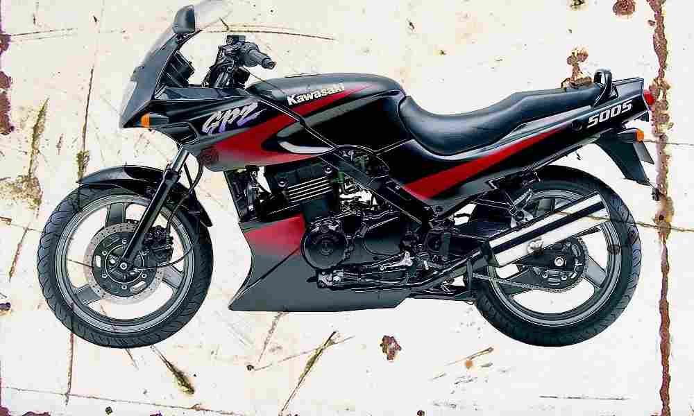 Kawasaki GPZ500S 2001 Aged Vintage A4 Photo Print