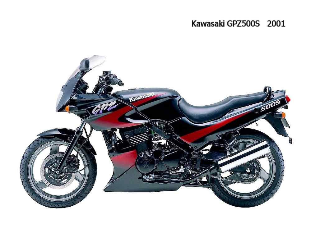 Kawasaki GPZ500S 2001 motorbike A4 Photo Print