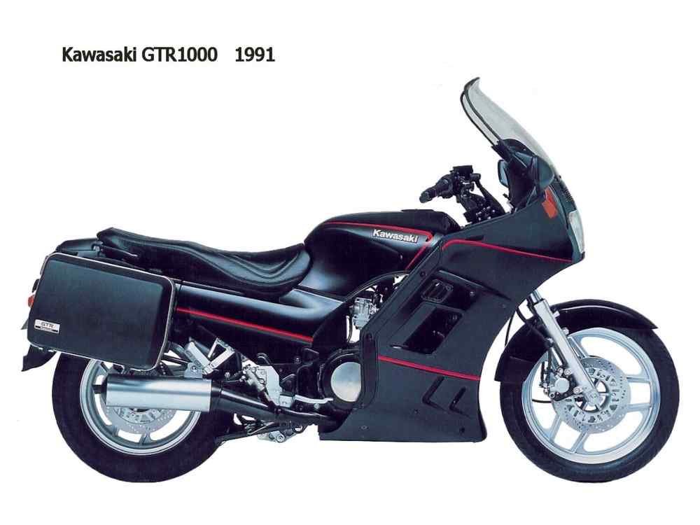 Kawasaki GTR1000 1991 motorbike A4 Photo Print