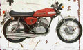 Kawasaki H1 Mach3 1970 Aged Vintage A4 Photo Print