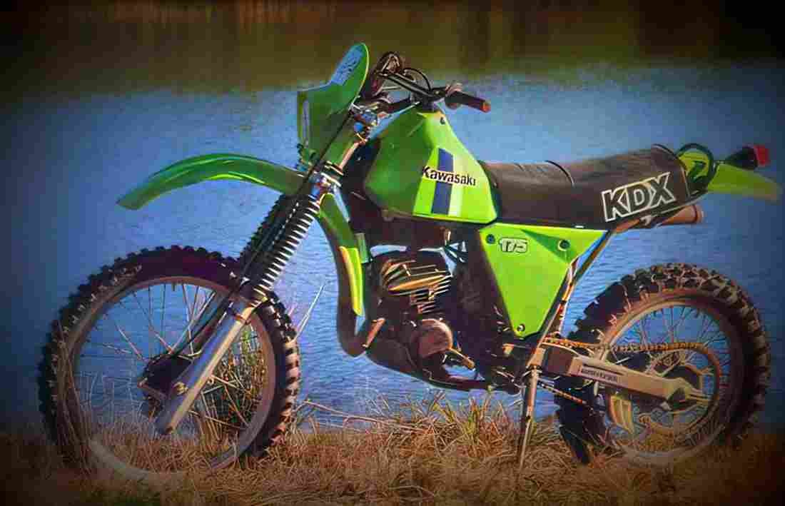 Kawasaki KDX 175 1983 1 motorbike A4 Photo Print