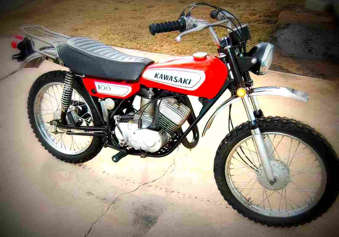 Kawasaki KE 100 1975 3 motorbike A4 Photo Print