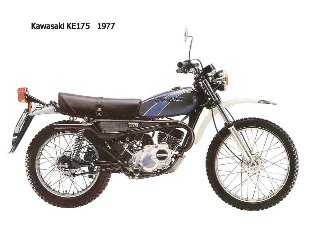 Kawasaki KE175 1977 motorbike A4 Photo Print
