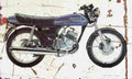 Kawasaki KH125 1982 Aged Vintage A4 Photo Print