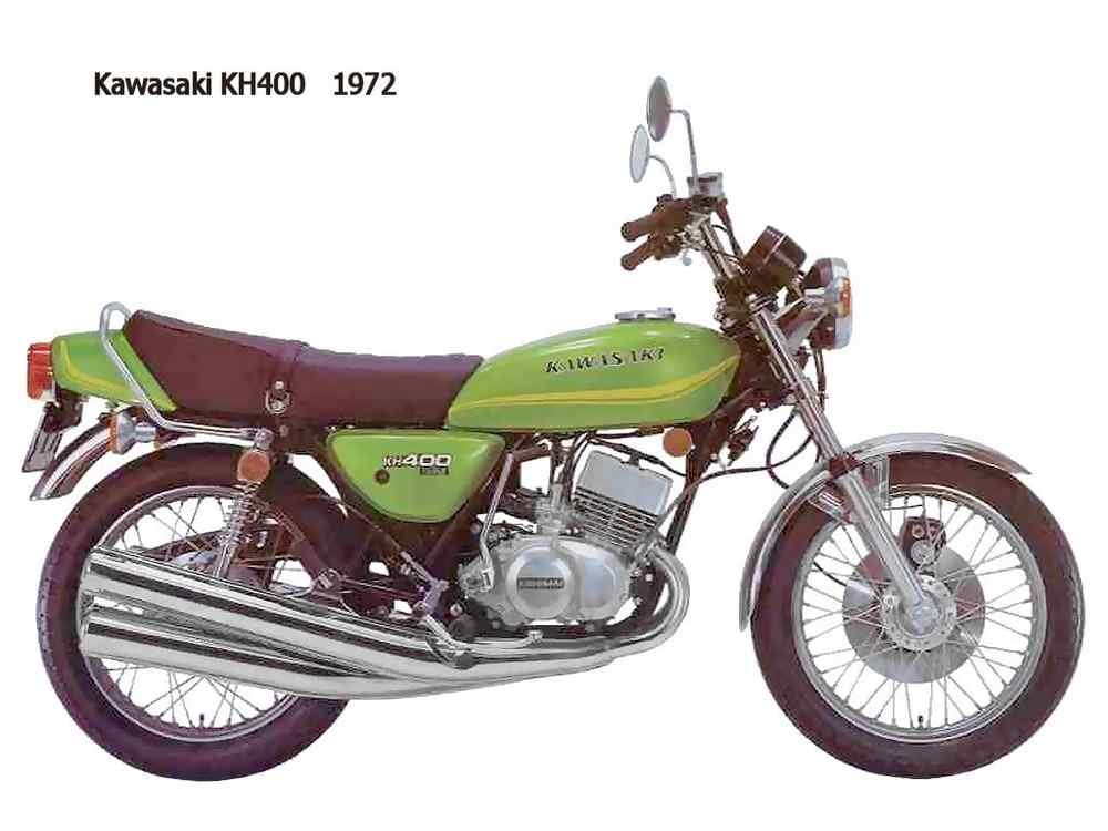 Kawasaki KH400 1972 motorbike A4 Photo Print