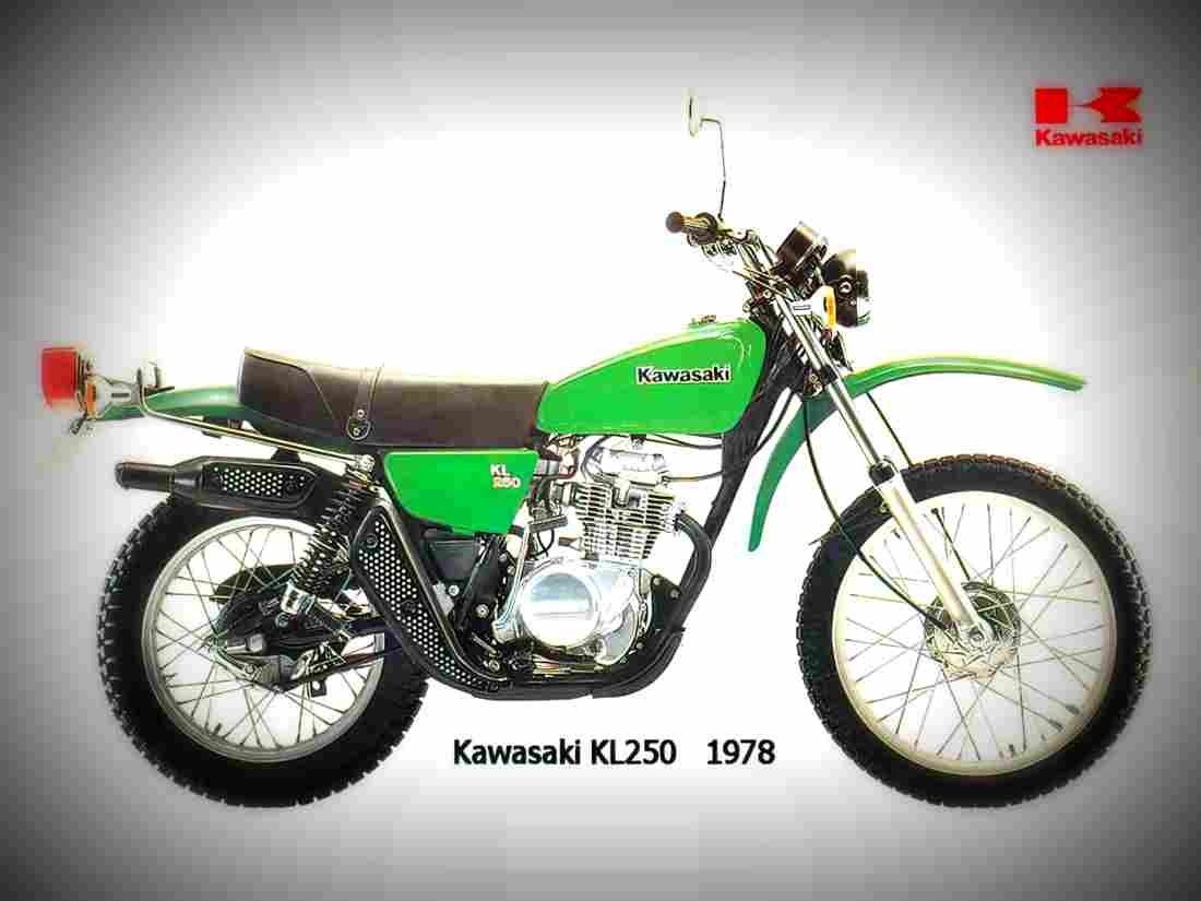 Kawasaki KL 250 1979 4 motorbike A4 Photo Print