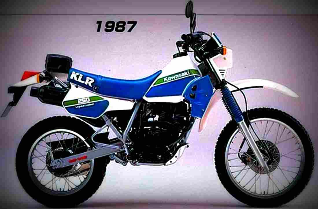 Kawasaki KLR 250 (reduced effect) 1986 3 motorbike A4 Photo Print