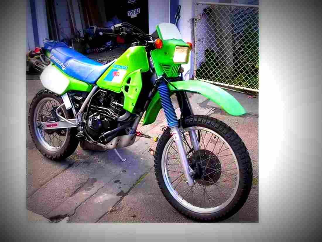 Kawasaki KLR 250 (reduced effect) 1986 6 motorbike A4 Photo Print