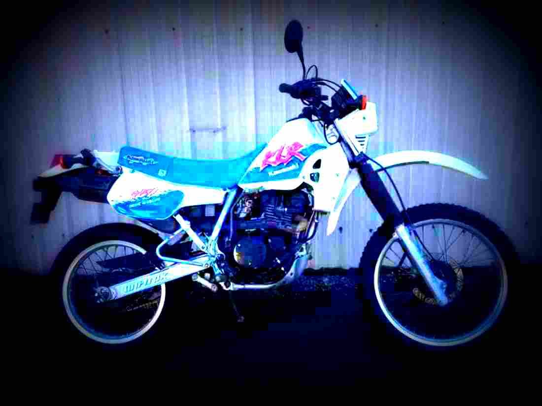 Kawasaki KLR 250 (reduced effect) 1991 3 motorbike A4 Photo Print