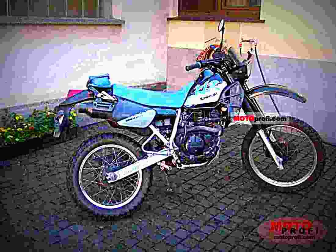 Kawasaki KLR 250 (reduced effect) 1992 2 motorbike A4 Photo Print