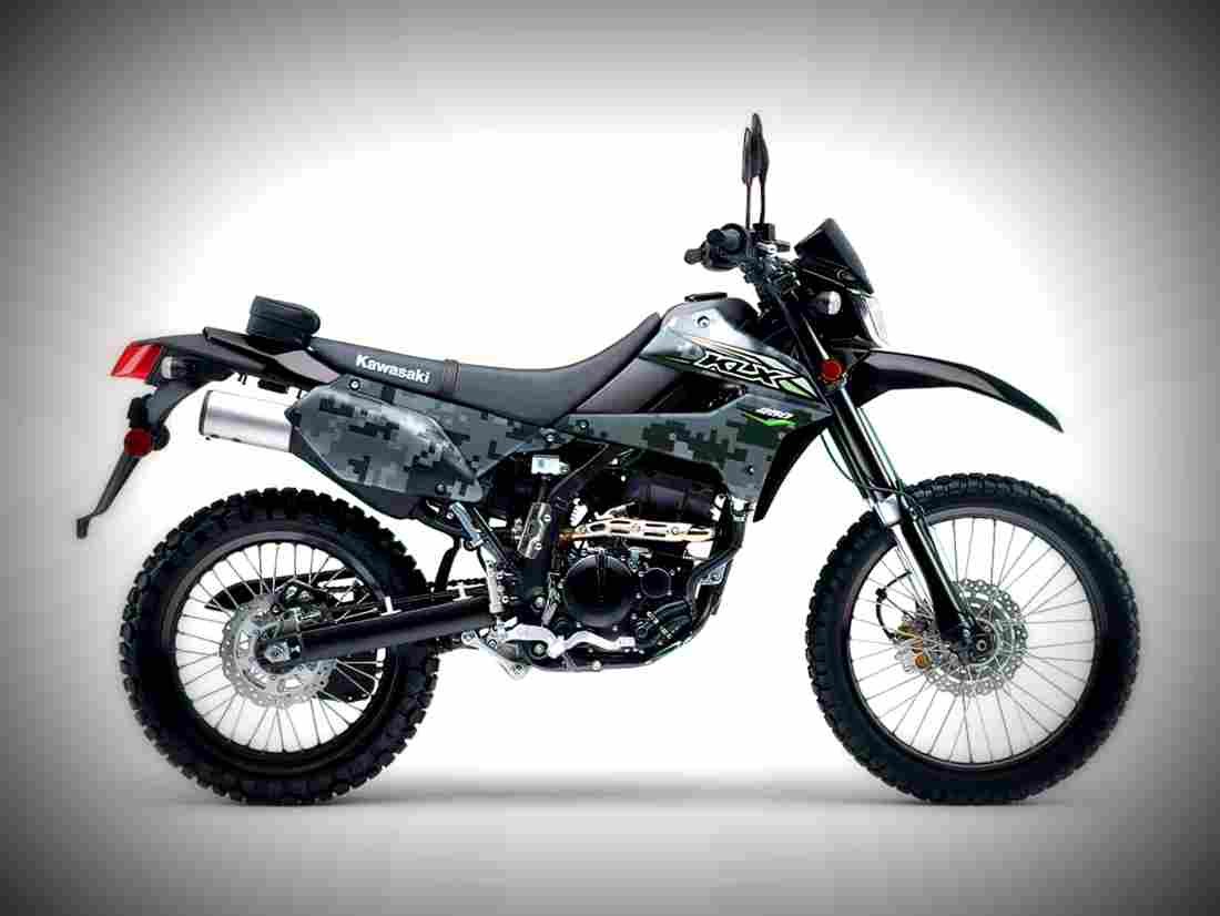 Kawasaki KLX250 Camo 2018 3 motorbike A4 Photo Print