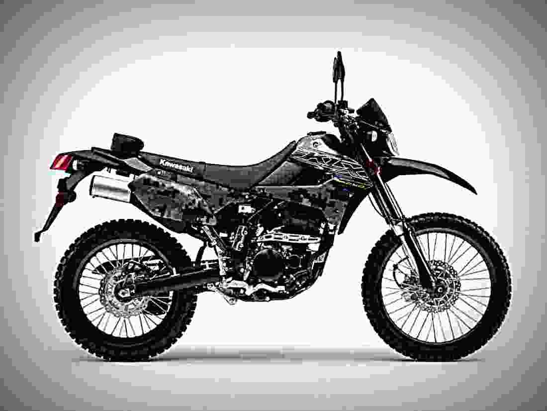 Kawasaki KLX250 Camo 2019 3 motorbike A4 Photo Print