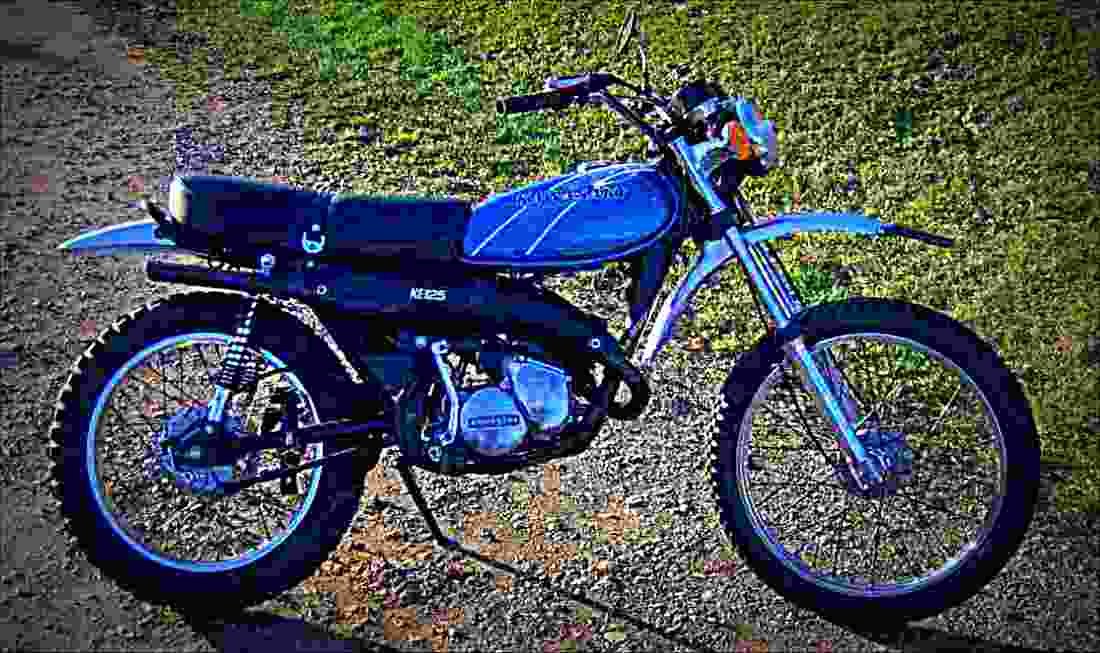 Kawasaki KM 100 1979 4 motorbike A4 Photo Print