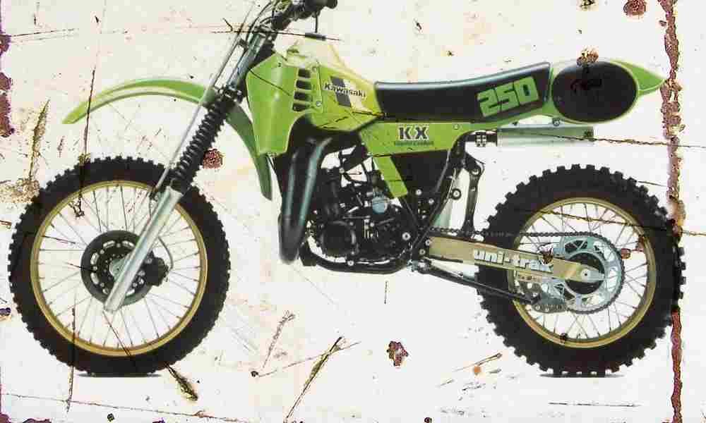 Kawasaki KX250 1982 Aged Vintage A4 Photo Print