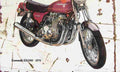 Kawasaki KZ1000 1976 Aged Vintage A4 Photo Print