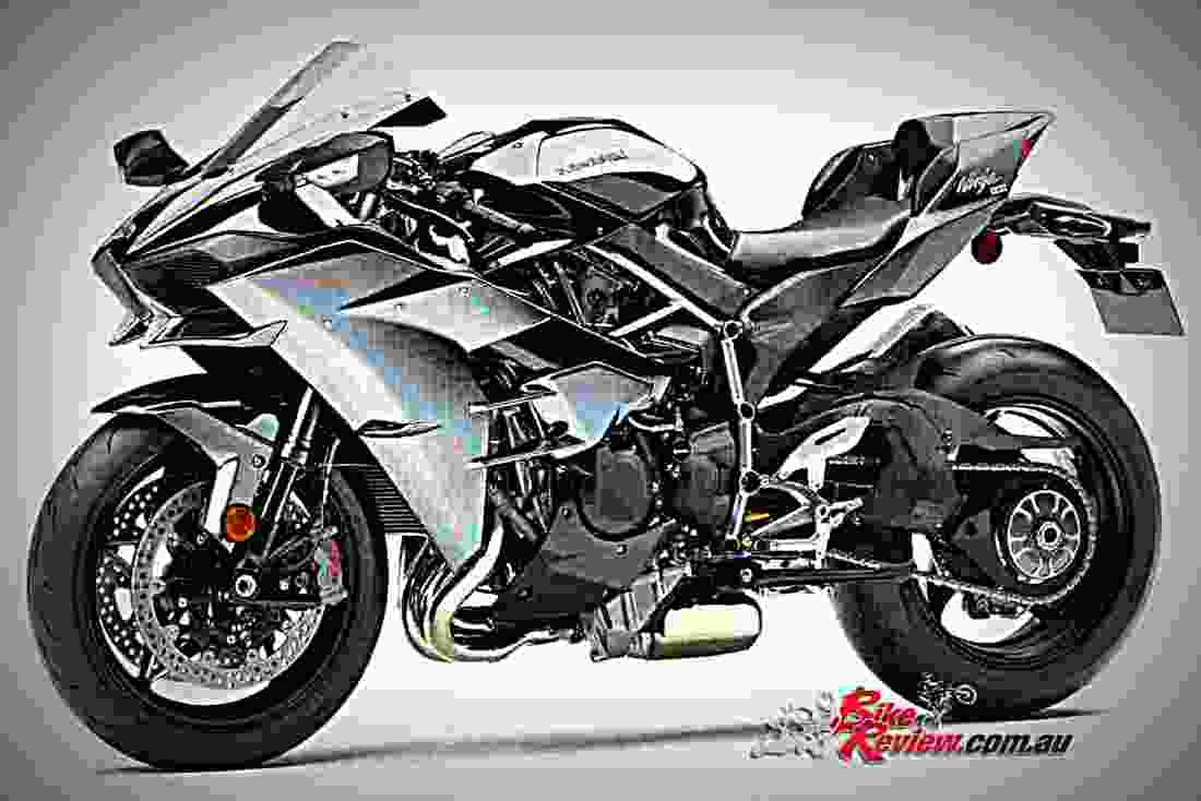 Kawasaki Ninja H2 2017 3 motorbike A4 Photo Print
