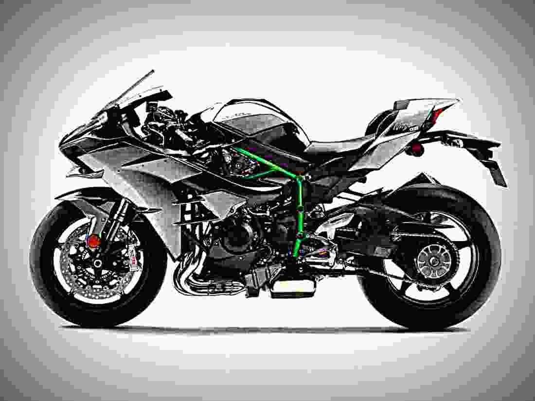 Kawasaki Ninja H2 2019 2 motorbike A4 Photo Print