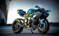 Kawasaki Ninja H2R 2017 3 motorbike A4 Photo Print