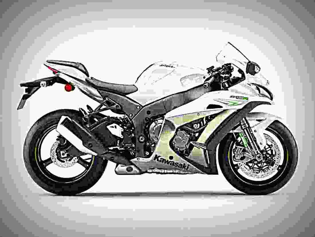Kawasaki Ninja ZX 10R 2017 2 motorbike A4 Photo Print