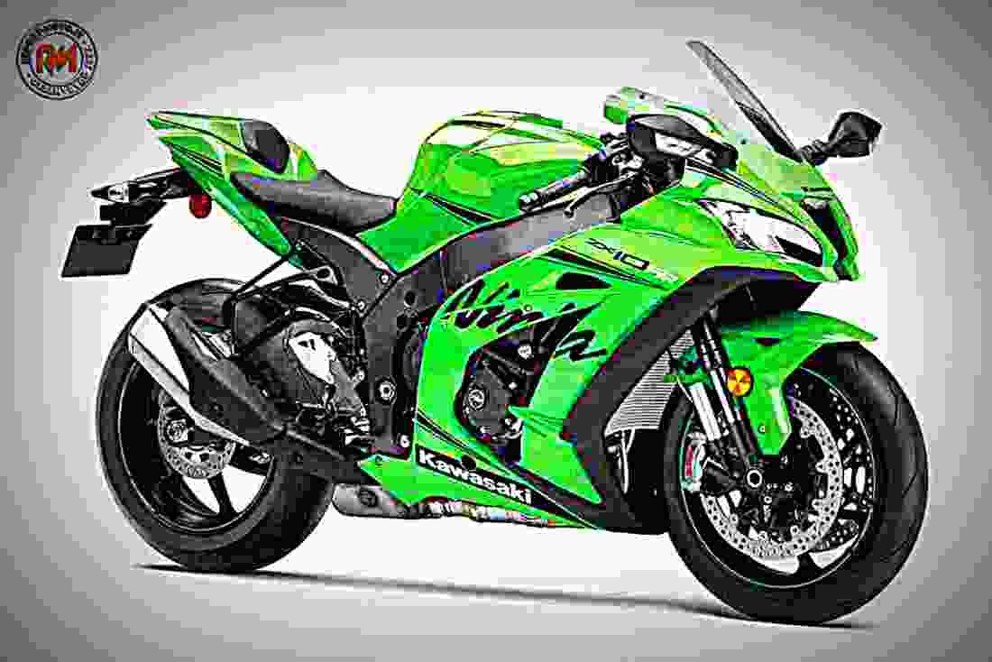 Kawasaki Ninja ZX 10R 2019 3 motorbike A4 Photo Print