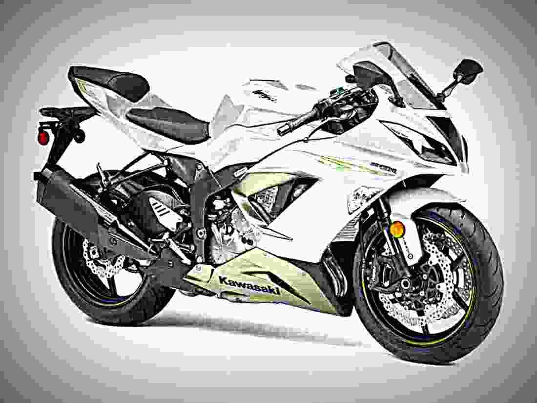 Kawasaki Ninja ZX 6R 2017 3 motorbike A4 Photo Print