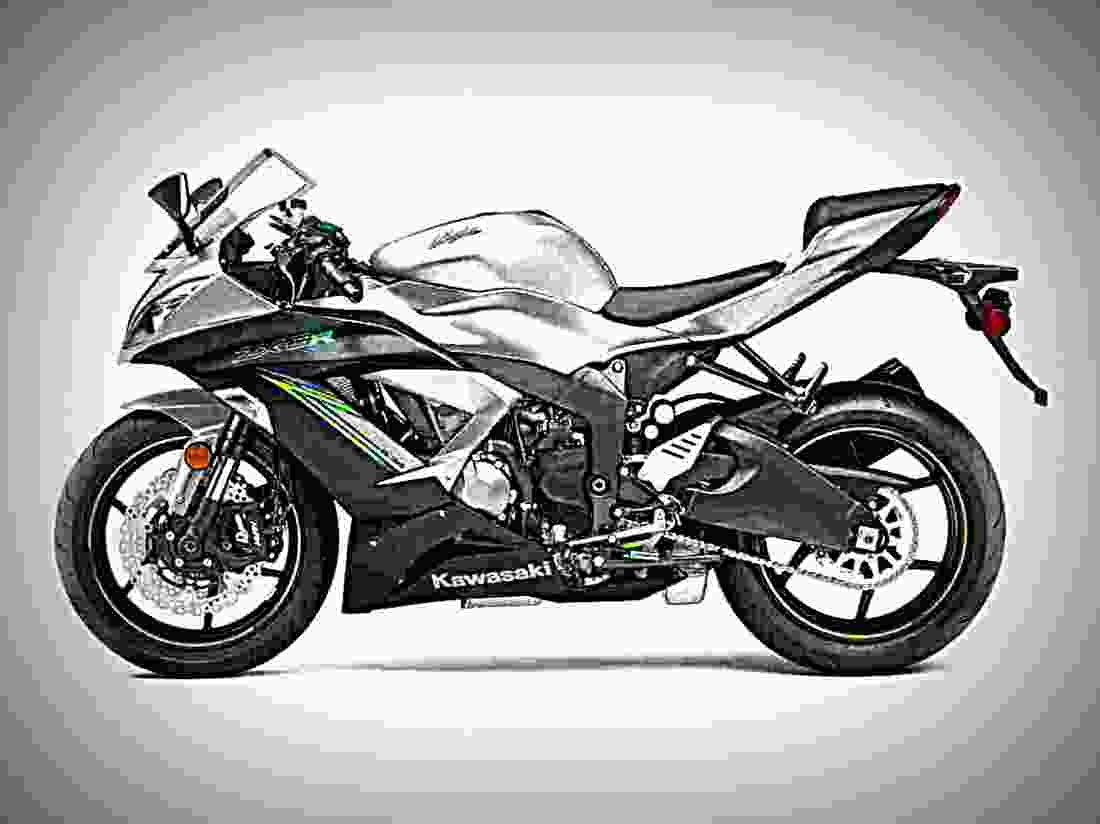 Kawasaki Ninja ZX 6R 2018 2 motorbike A4 Photo Print
