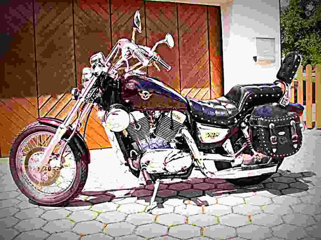 Kawasaki VN 15 1988 2 motorbike A4 Photo Print