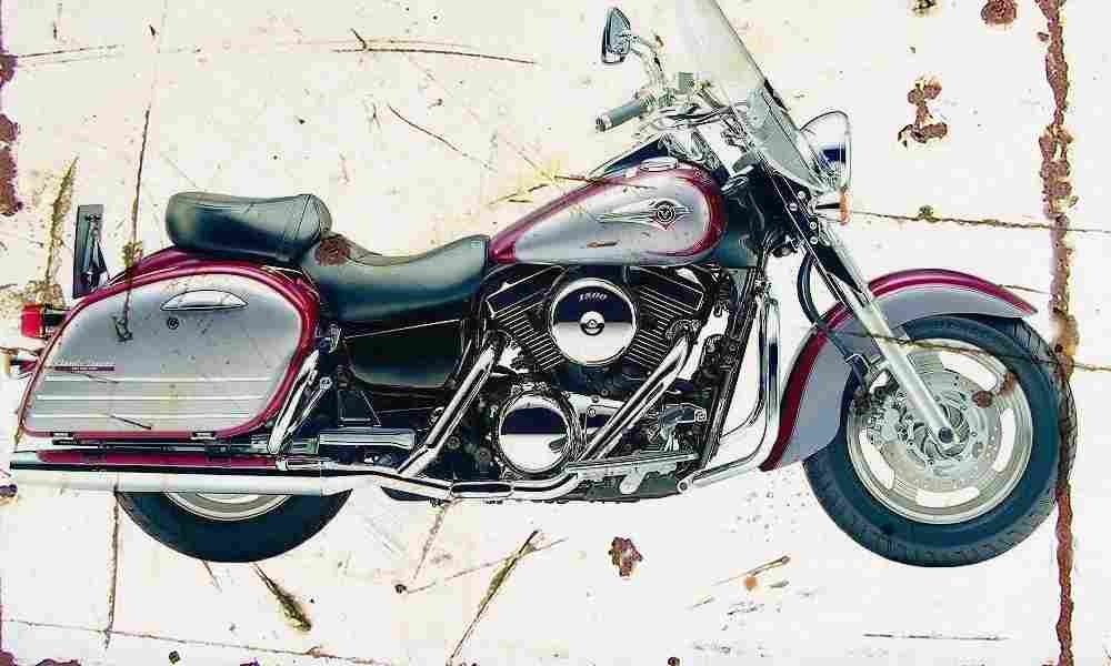 Kawasaki VN1500 ClassicTourer 2002 Aged Vintage A4 Photo Print