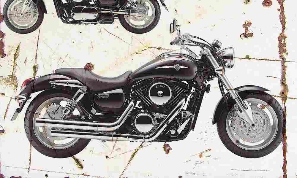 Kawasaki VN1500 MeanStreak 2002 Aged Vintage A4 Photo Print