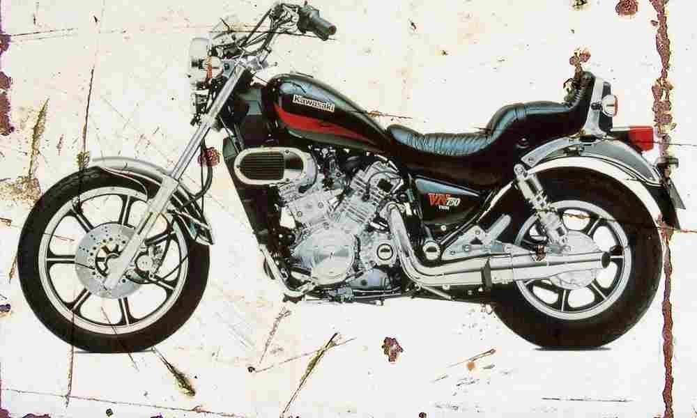 Kawasaki VN750 1986 Aged Vintage A4 Photo Print